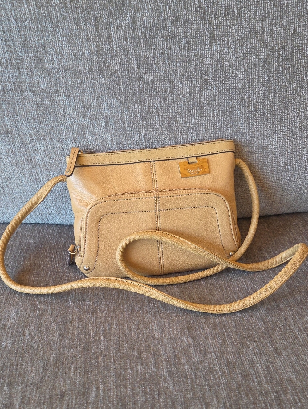 Tignanello Pebbled Tan Crossbody